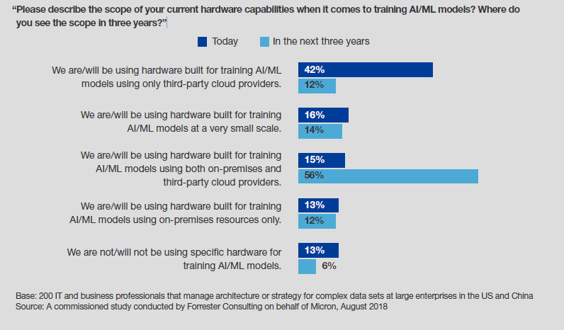 Please describe the scope of your current hardware capabilities when it comes to training AI/ML models? Where do you see the scope in 3 years?